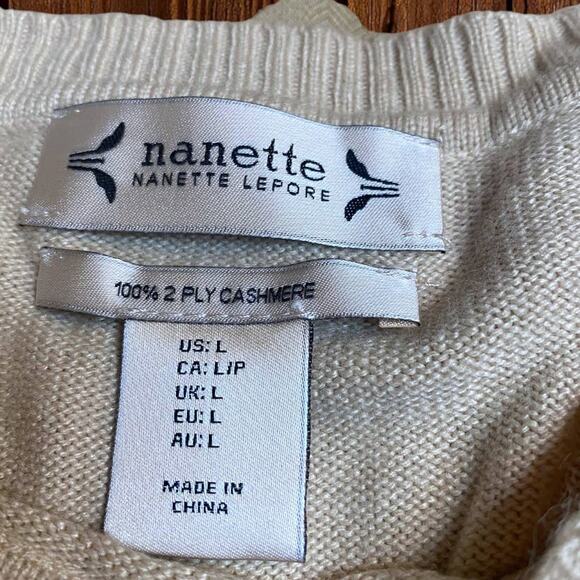 Nanette Lepore 100% 2-Ply Cashmere Sweater Size Large - Picture 3 of 8